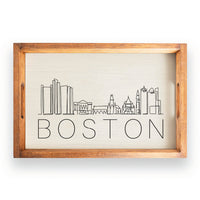 Boston Line Art Skyline Serving Tray