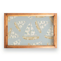 Hydrangea Sailboat Serving Tray