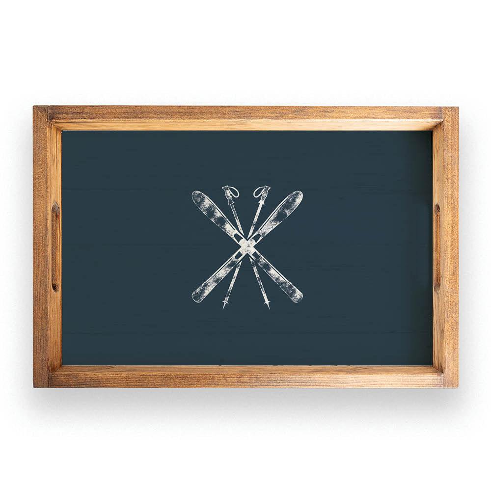 Navy Blue Ski Serving Tray