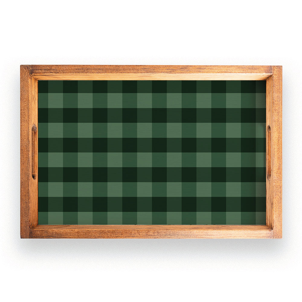 Green Plaid Serving Tray