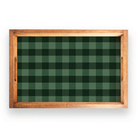 Green Plaid Serving Tray