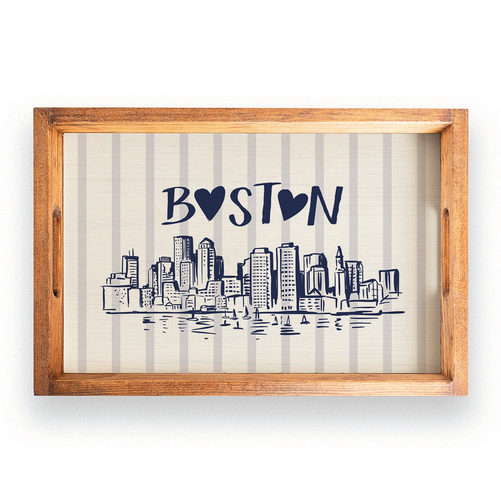 Boston Heart Skyline Serving Tray