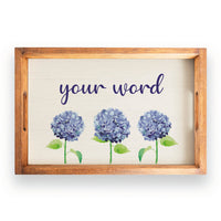 Hydrangea Personalized Wooden Serving Tray
