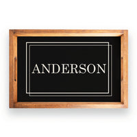 Classic Black Personalized Serving Tray