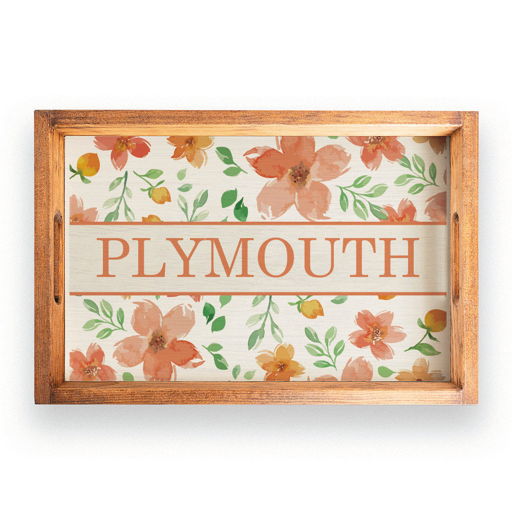 Floral Personalized Serving Tray