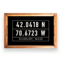 Black Coordinates Personalized Serving Tray