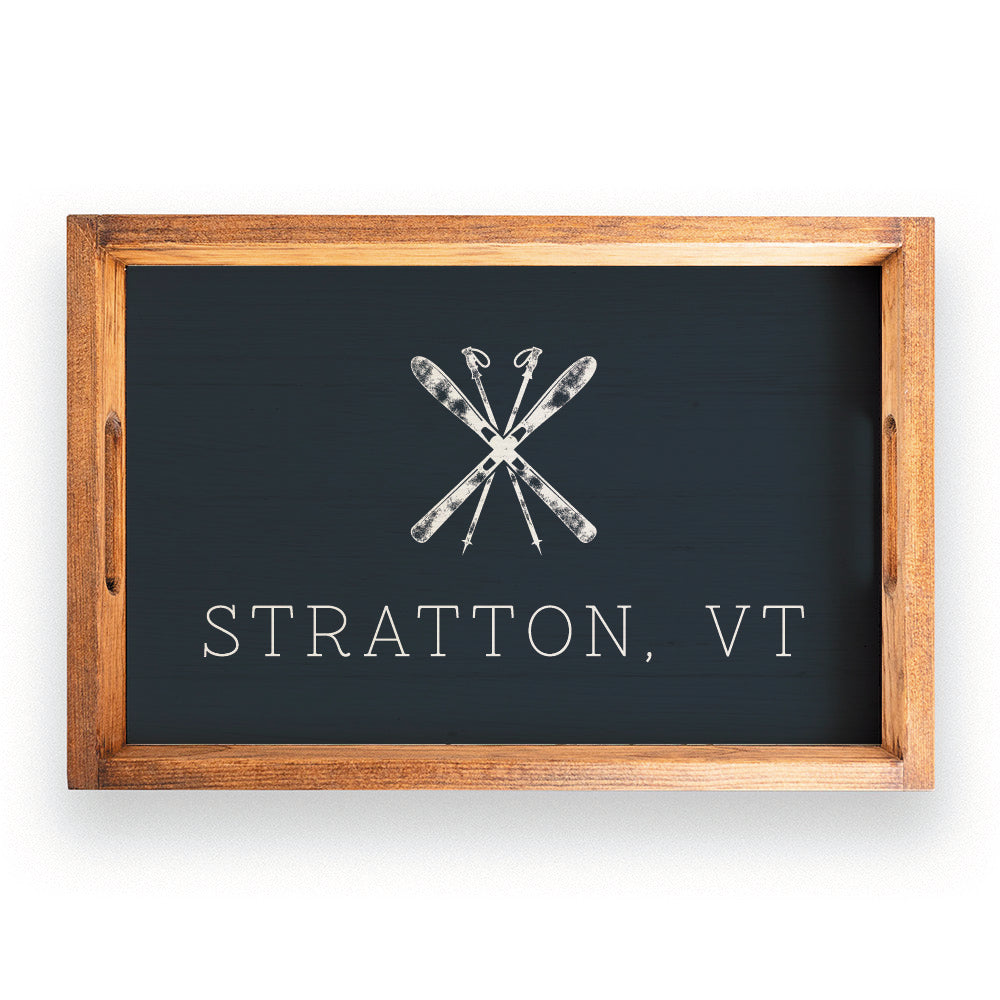 Skis Personalized Serving Tray