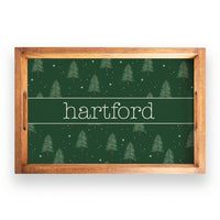 Evergreen Christmas Tree Personalized Serving Tray