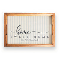 Home Sweet Home Striped Personalized Serving Tray