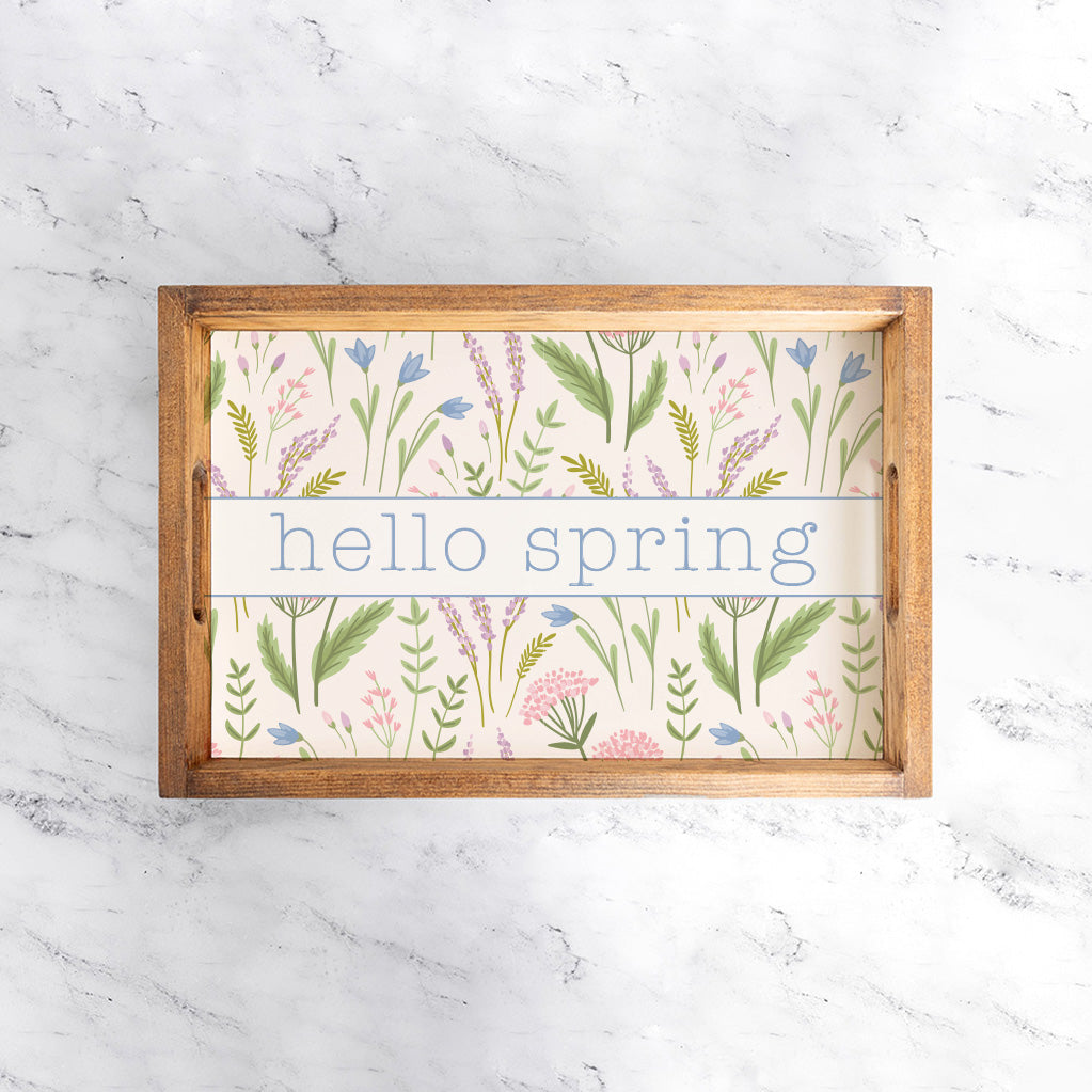 Spring Florals Personalized Serving Tray