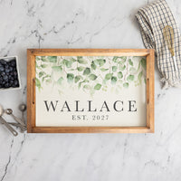 Eucalyptus Personalized Serving Tray