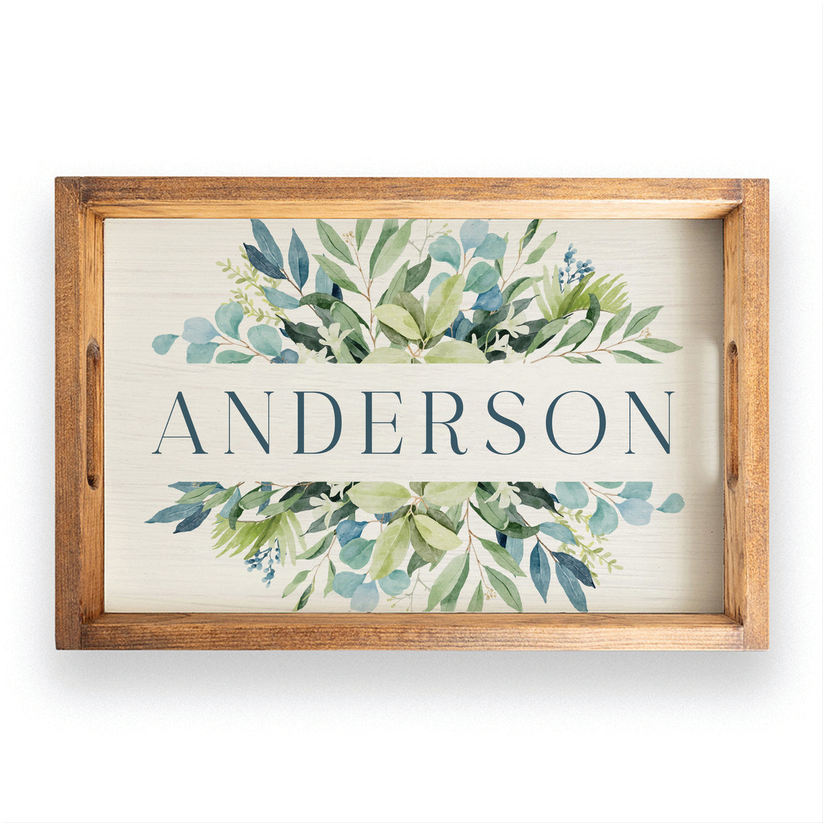 Greenery Personalized Serving Tray