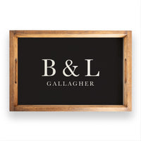 Initials Established Classic Black Personalized Serving Tray