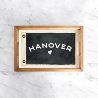 Heart Vintage Flag Personalized Serving Tray