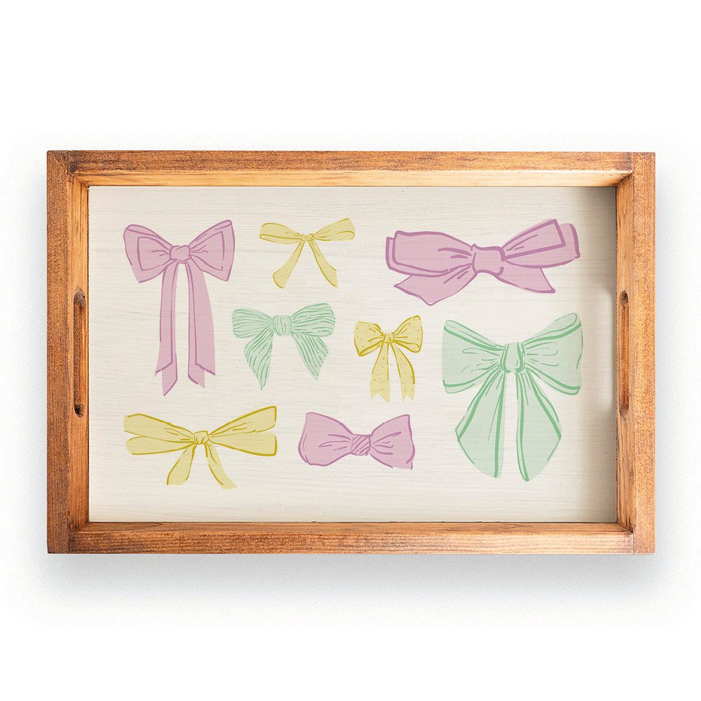 Mardi Gras Bows Wooden Serving Tray