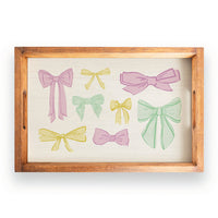 Mardi Gras Bows Wooden Serving Tray