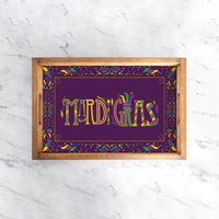 Mardi Gras Wooden Serving Tray