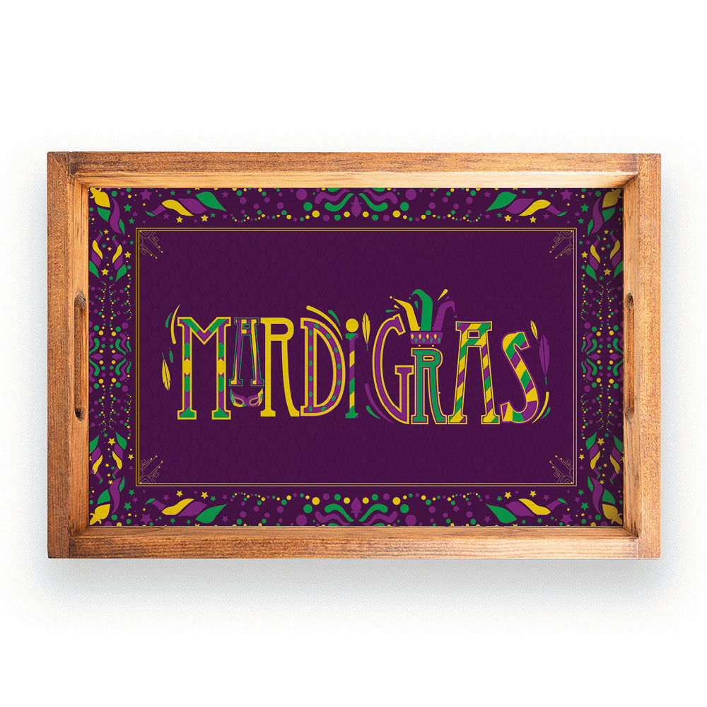 Mardi Gras Wooden Serving Tray