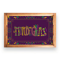 Mardi Gras Wooden Serving Tray