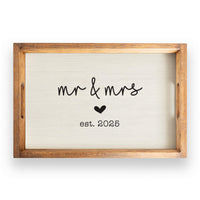 Wedding 2025 Cursive Wooden Serving Tray