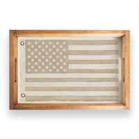 American Vintage Flag Whitewash Serving Tray