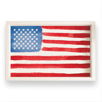 American Flag Watercolor Serving Tray