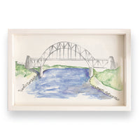 Watercolor Bridge Serving Tray
