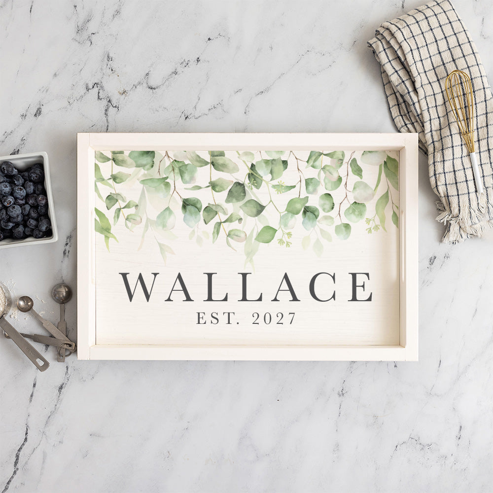 Eucalyptus Personalized Serving Tray