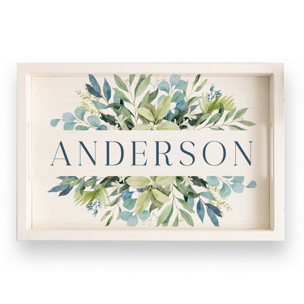 Greenery Personalized Serving Tray