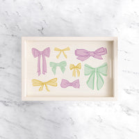 Mardi Gras Bows Wooden Serving Tray