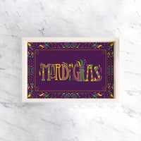 Mardi Gras Wooden Serving Tray