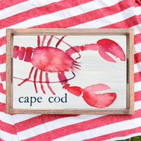 Lobster Watercolor Personalized Serving Tray