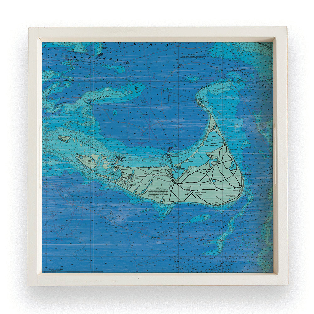 Nantucket Chart Map Serving Tray