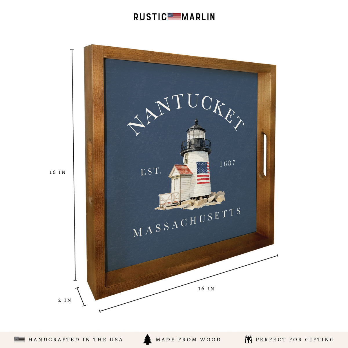 Nantucket Brant Point Lighthouse Serving Tray