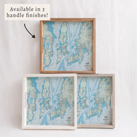 Narragansett Bay Chart Map Serving Tray