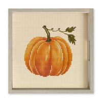 Pumpkin Printed Needlepoint Square Tray