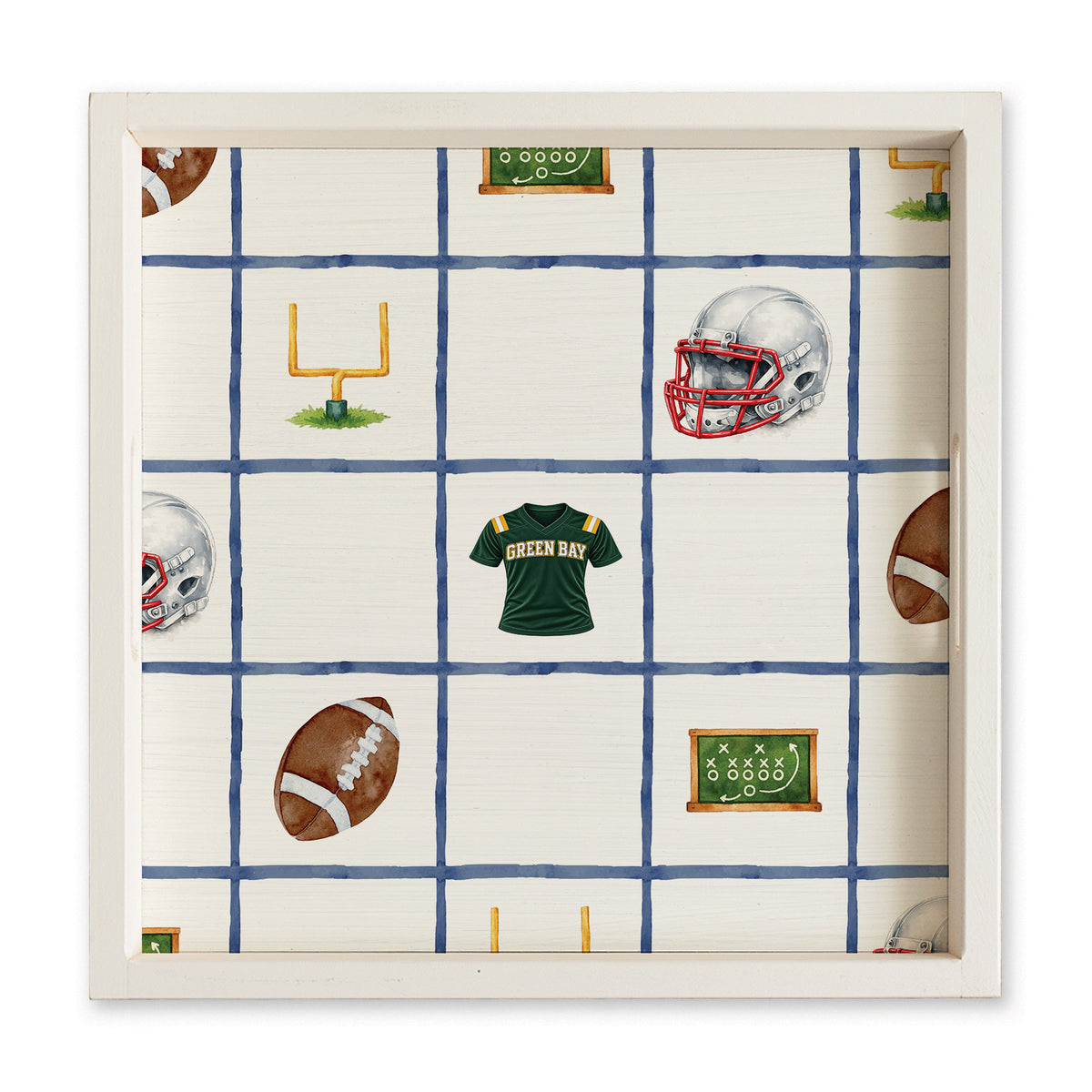 Green Bay Football Icons Serving Tray