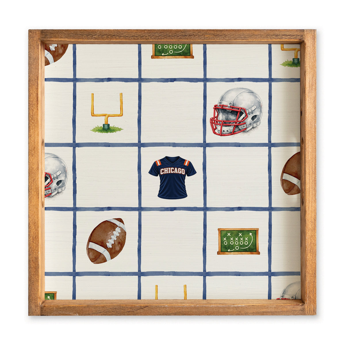 Chicago Football Icons Serving Tray