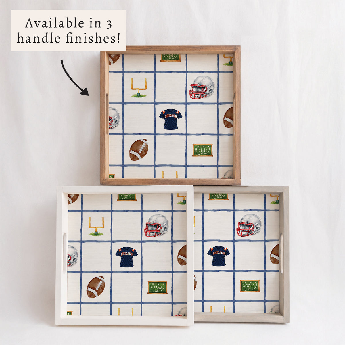 Chicago Football Icons Serving Tray