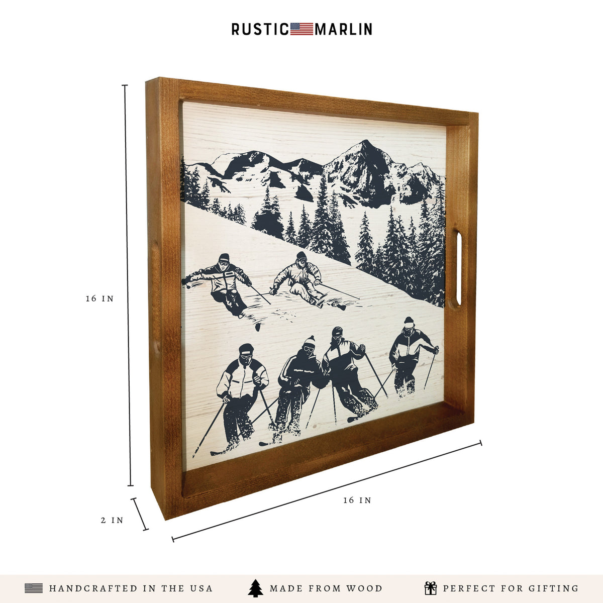 Retro Ski Run Serving Tray