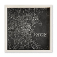 Boston Charcoal City Grid Coordinates Serving Tray