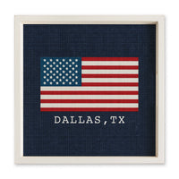 American Flag Printed Needlepoint Personalized Serving Tray
