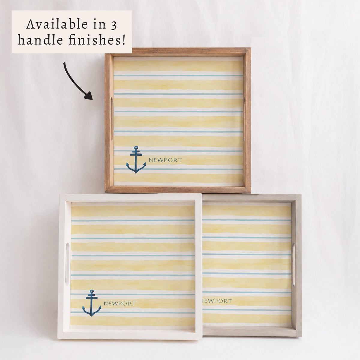 Anchor Stripe Personalized Serving Tray
