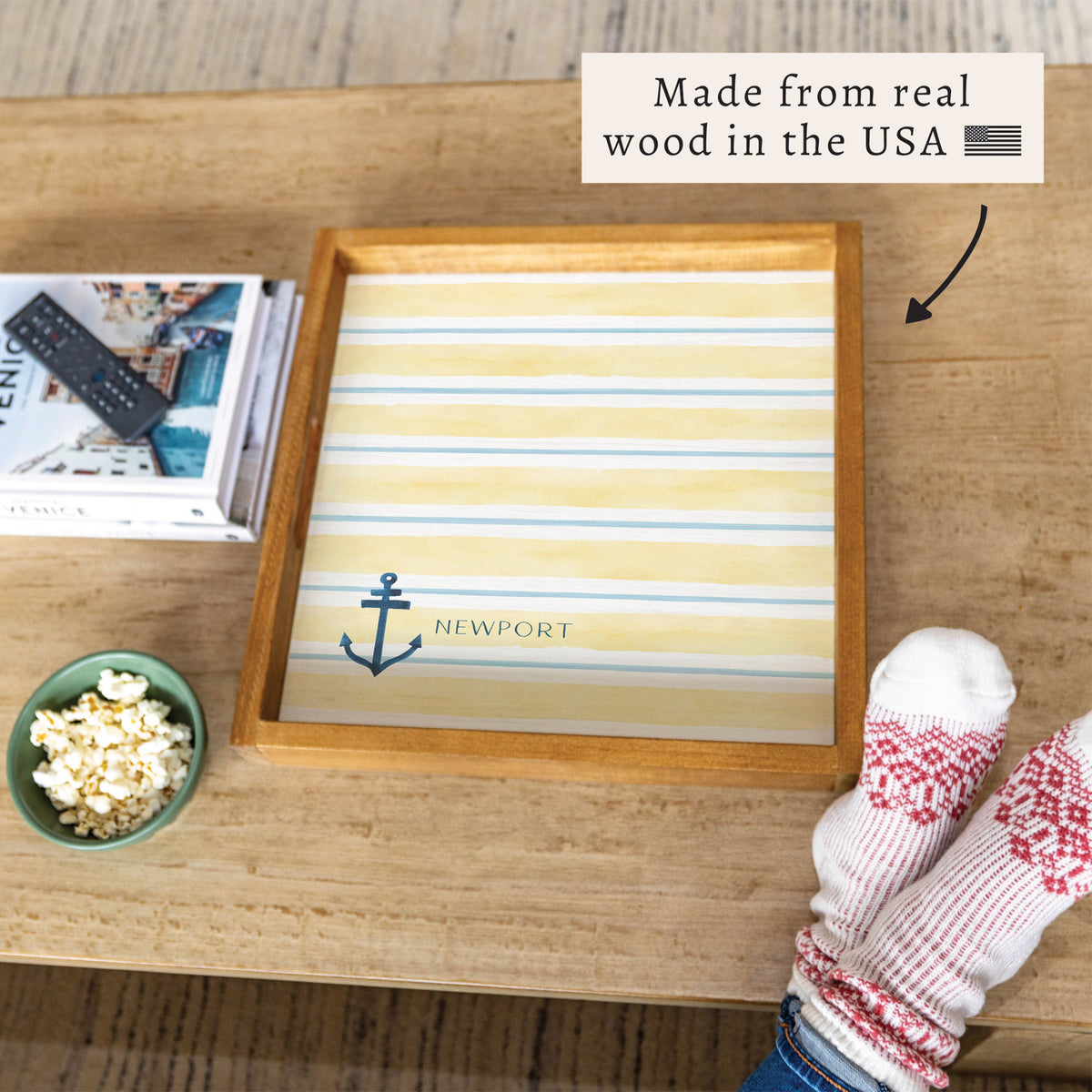 Anchor Stripe Personalized Serving Tray