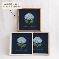 Hydrangea Printed Needlepoint Personalized Serving Tray
