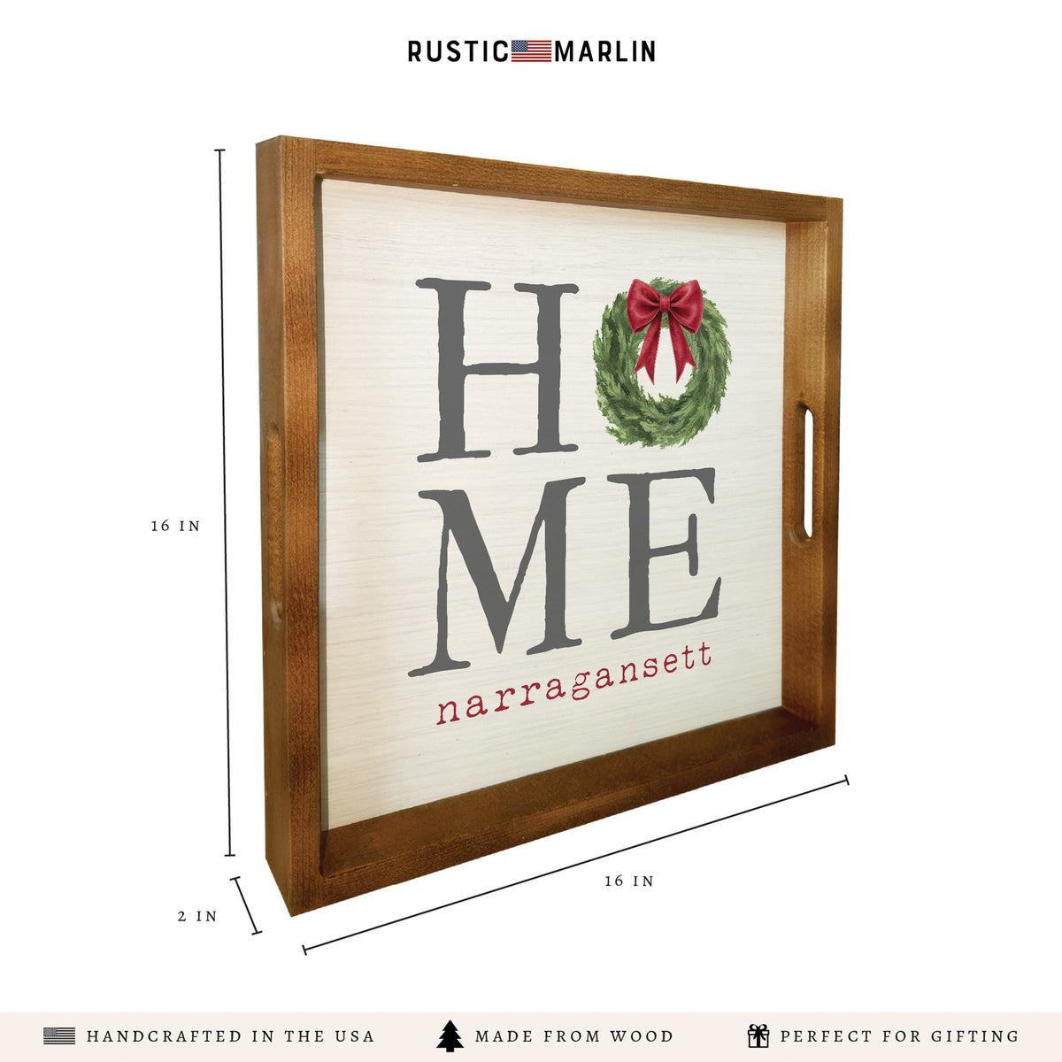 Holiday Home Personalized Serving Tray