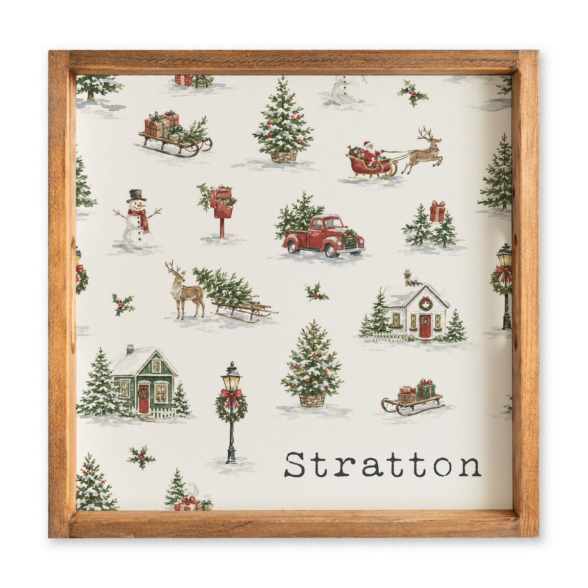 Holiday Hometown Icons Personalized Serving Tray