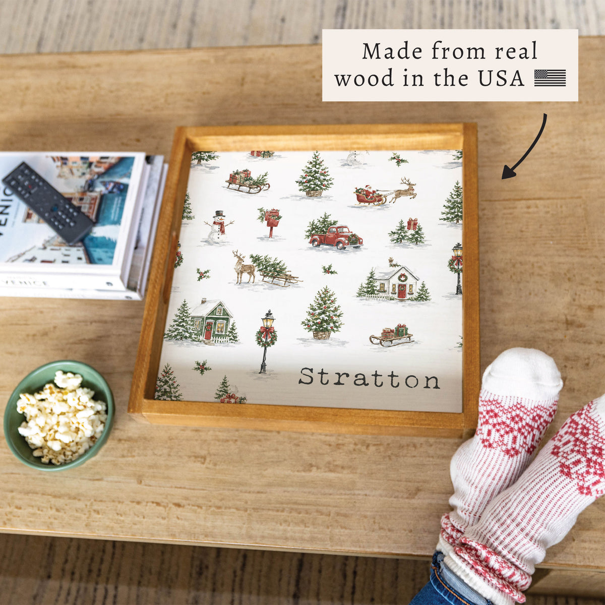 Holiday Hometown Icons Personalized Serving Tray