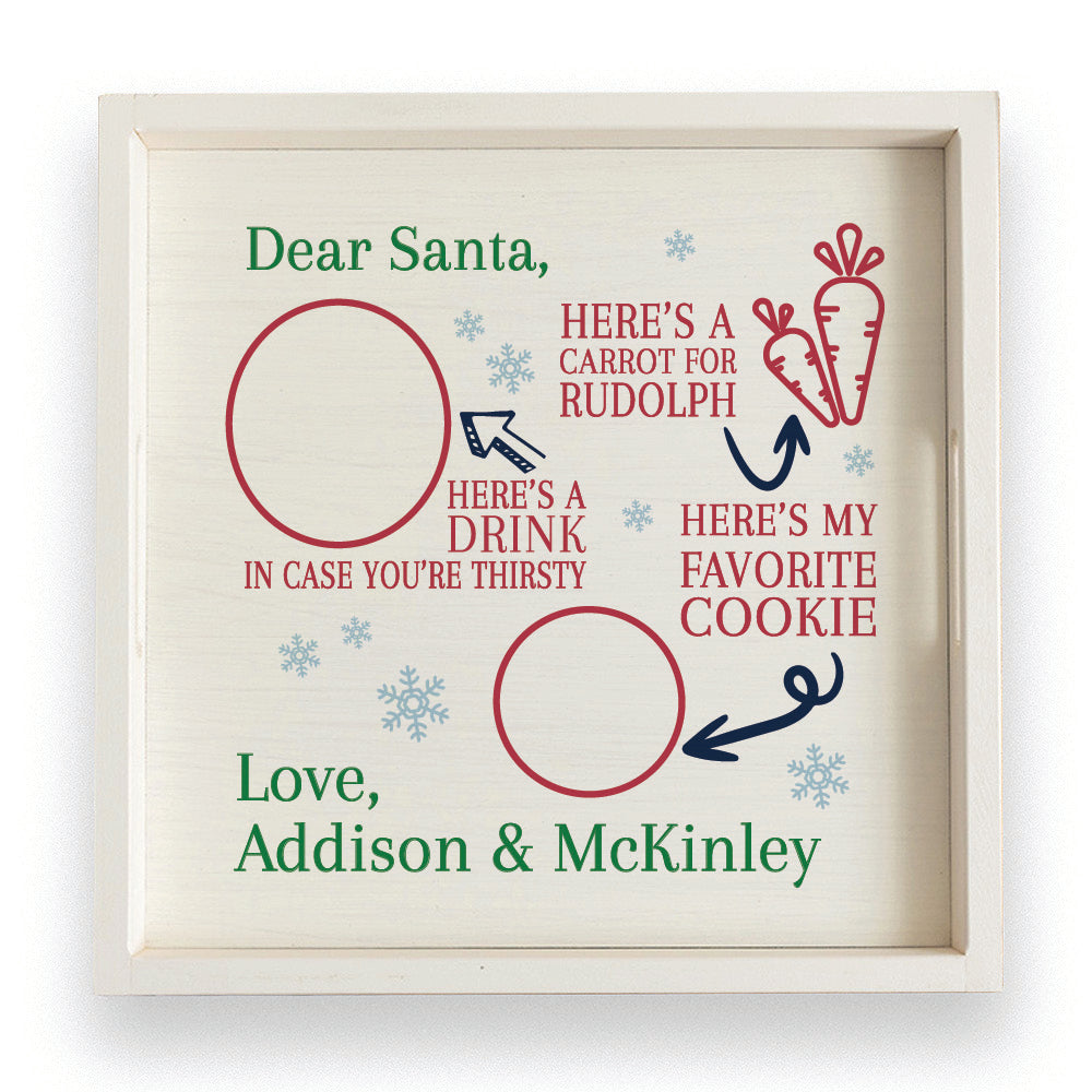 Dear Santa Multicolor Personalized Serving Tray