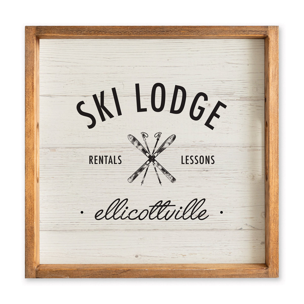 Ski Lodge Rentals Lessons Personalized Serving Tray